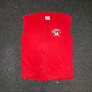 Vintage Dale Earnhardt jr #8 Budweiser red sleeveless button up shirt size xl